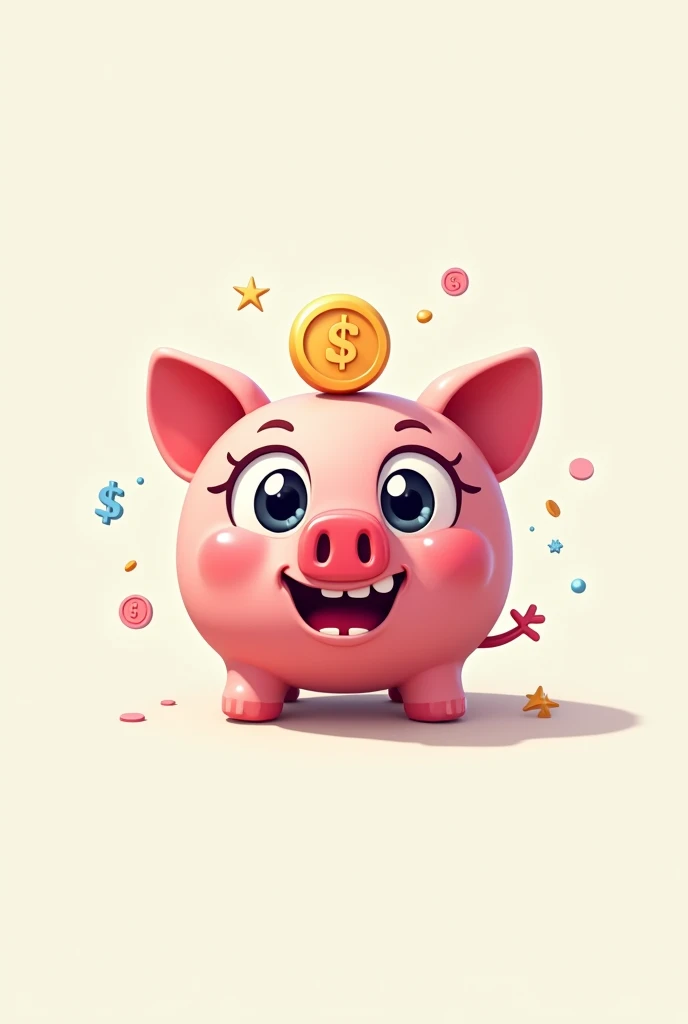 generate a logo called alcamax that has to do with animated piggy banks
