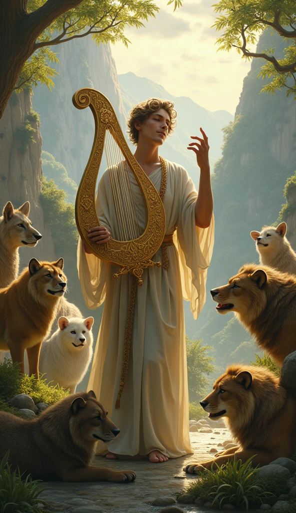 Orpheus enchanted all living beings with his music, and his lyre had the power to calm storms and tame wild beasts.