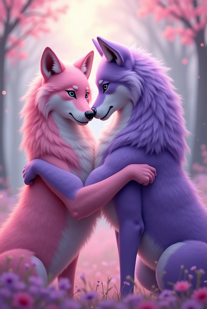 Purple and pink wolves dating