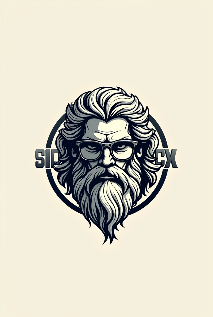 A logo that represents glasses with the Greek god Zeus and gives it the name Six Gylia and also puts a 6 on it

 
