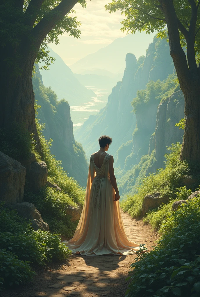 Near the apex of the trail, the circle opens and in the center is our hero, now dressed and with the same strength, confidence and elegance of other men.
He admires himself and poses, sexly, sure of yourself.