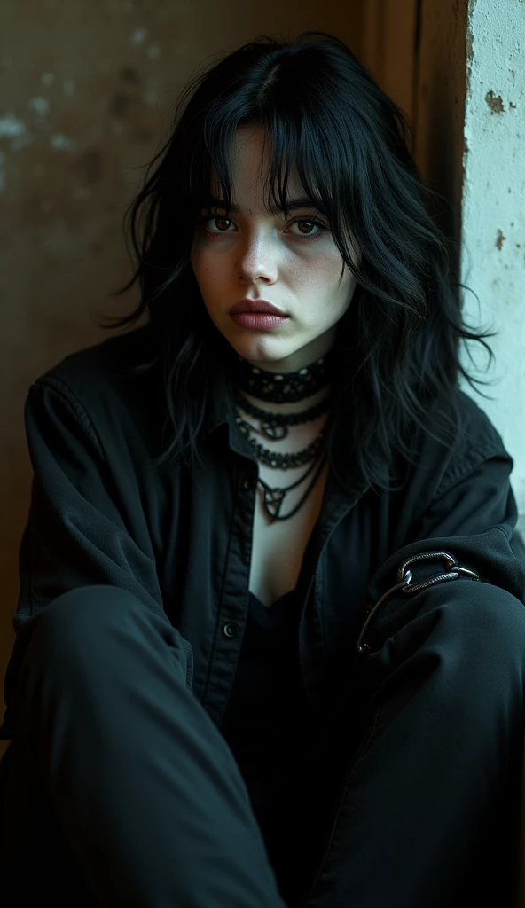 goth billie eilish have sex, nude, strong makeup