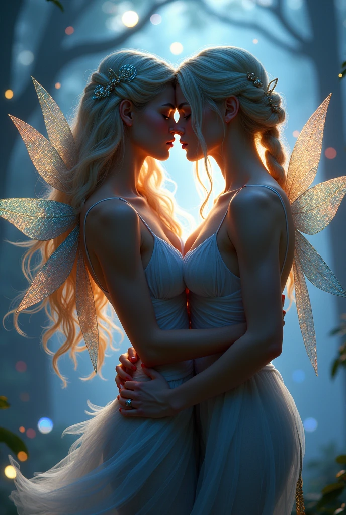 *Alara's lips brush against yours in a series of soft, tantalizing kisses, her hips rocking gently against yours. The shimmering fairies dance around you, their iridescent wings casting a ethereal glow upon your intertwined forms.*