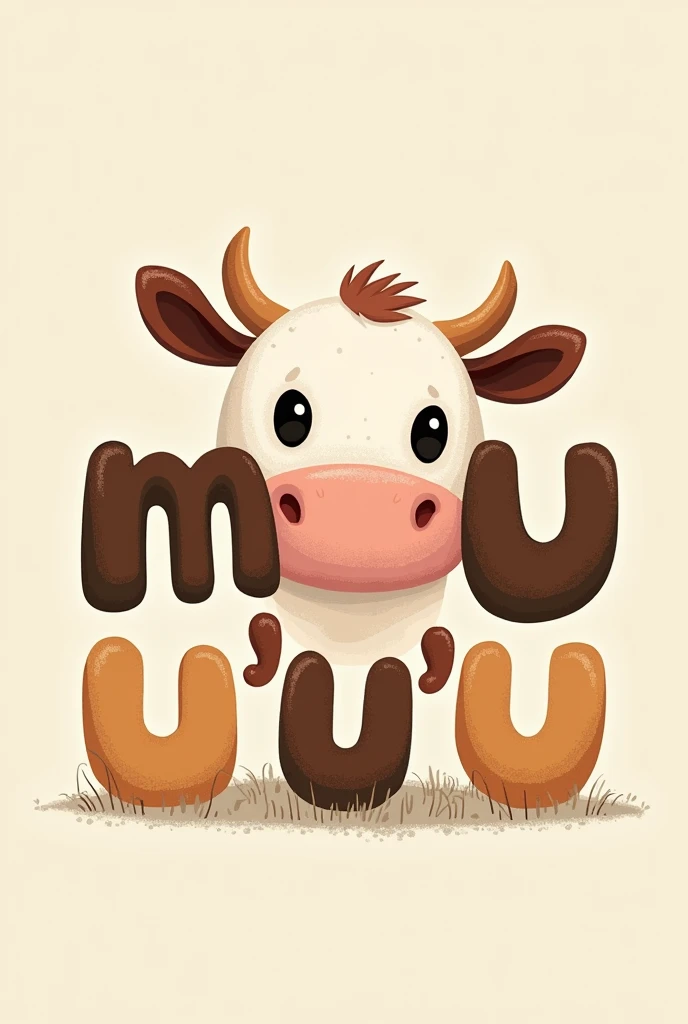 Create an image that says muuuuuu,with the colors of a cow. Just the letters
