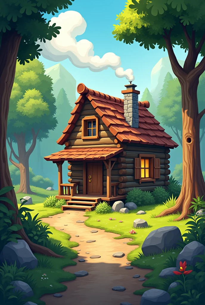 animated old cabin