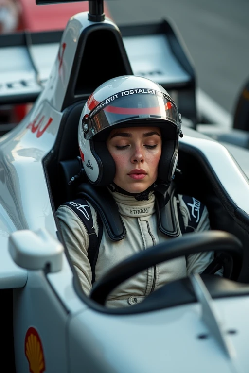 Female racing driver Fainted in a Formula One car