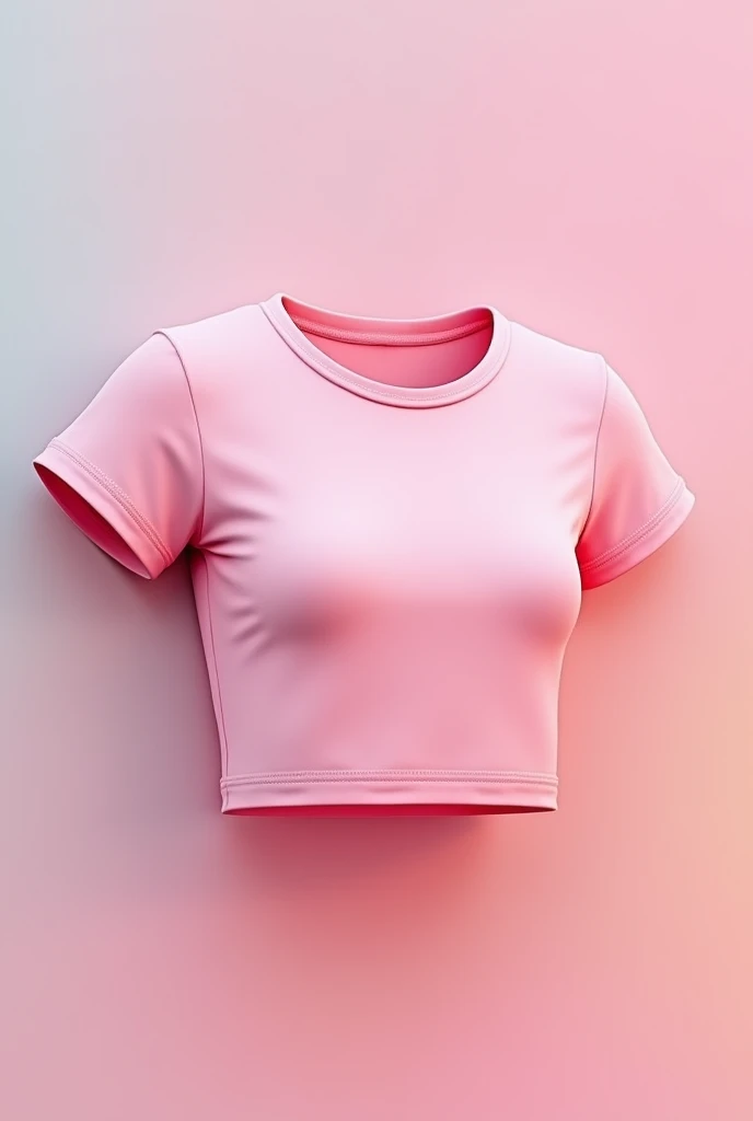 Pink crop top mockup style t-shirt with amazing pastel background