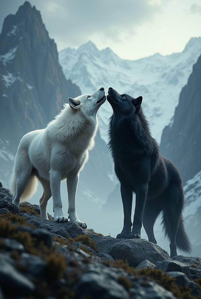 White and black wolves Cadal