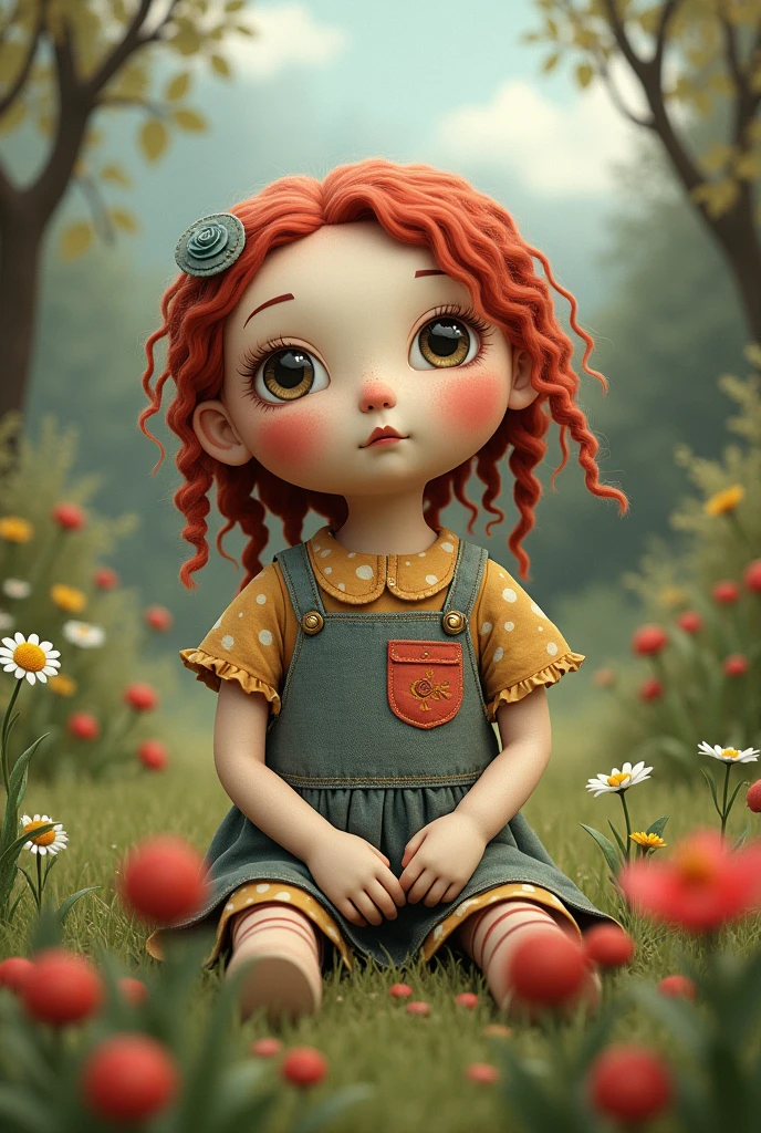 Character Emília, a rag doll from the Pica-Pau Amarelo farm in the current times of croopd
