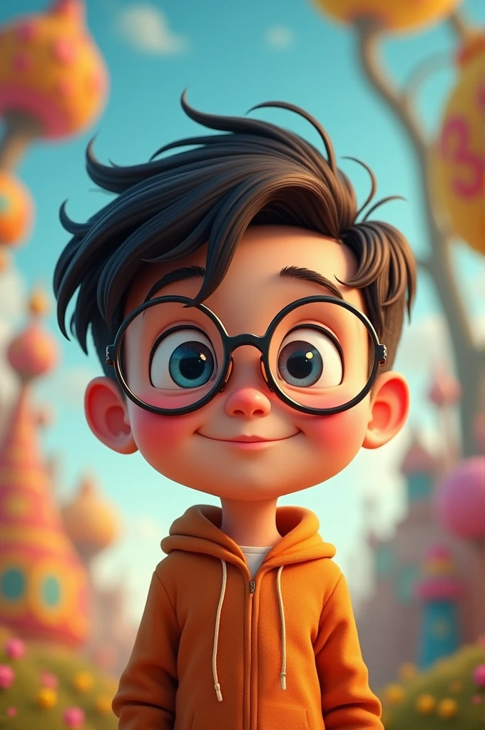 Animated boy with glasses 