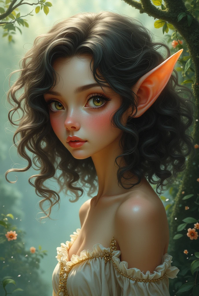 curly hair elf with curly hair