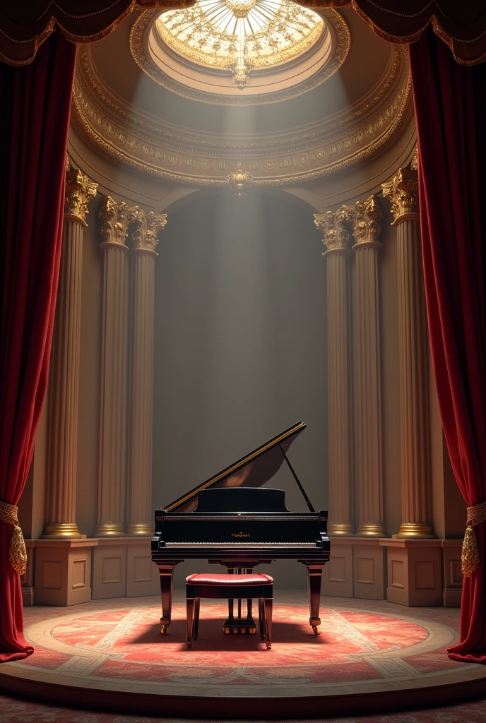 theater with a piano in the background drawing
