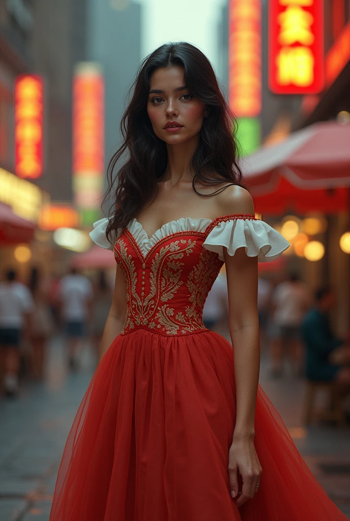 American woman in bequine dress. in the year 1960