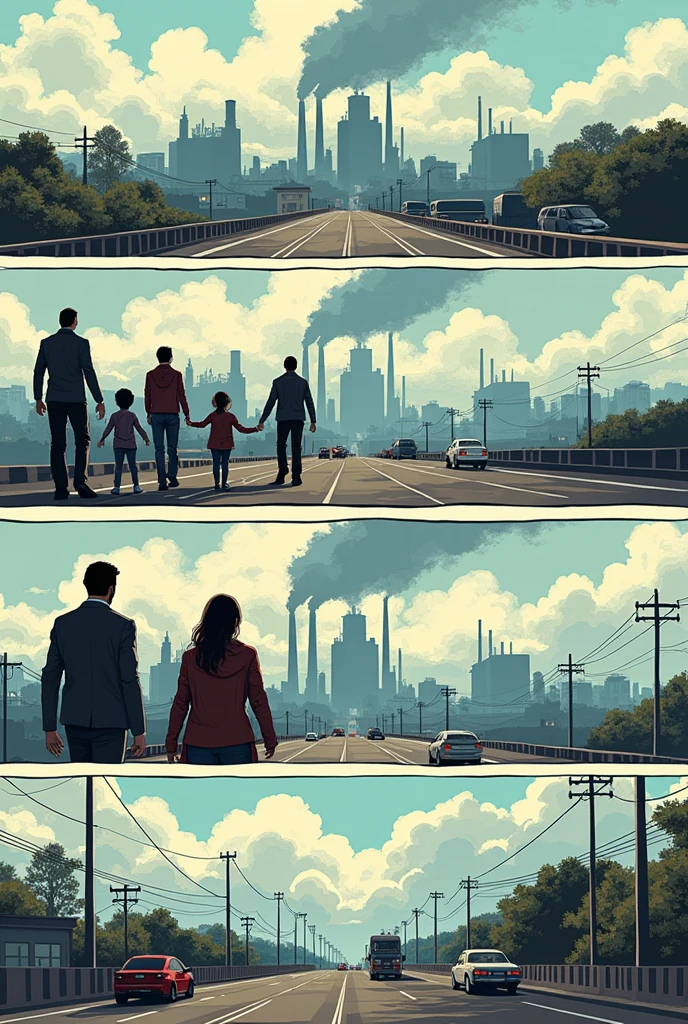 draw a comic about air pollution 8 boxes