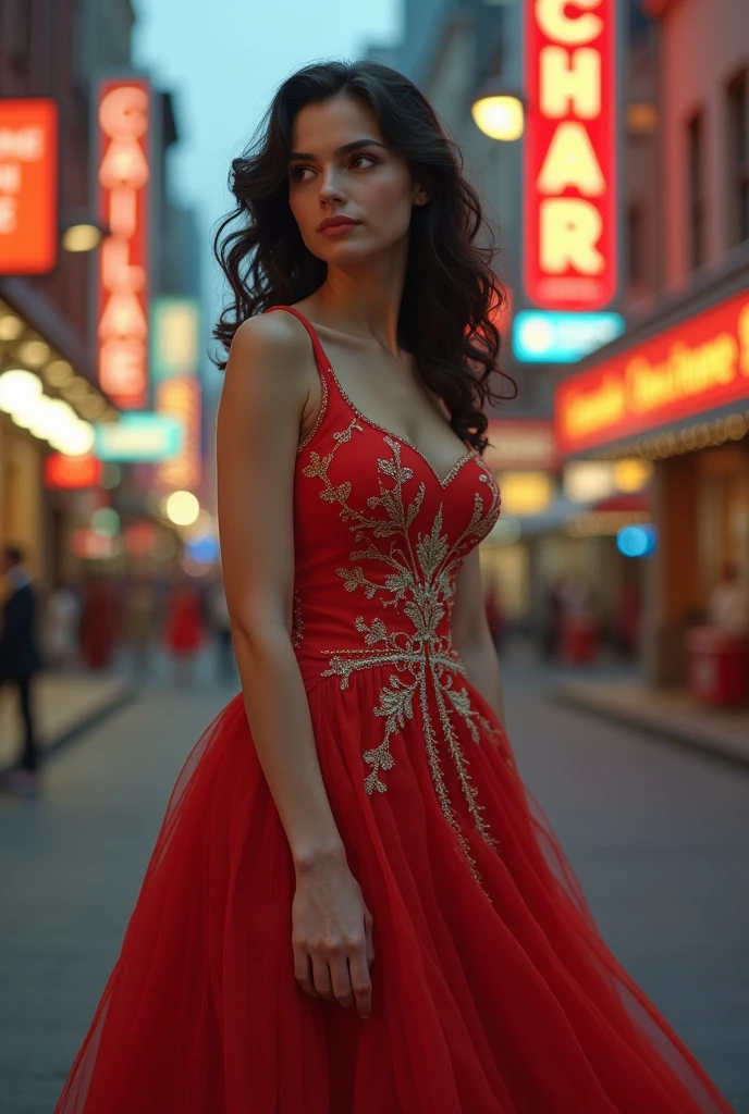 American woman in bequine dress. in the year 1960