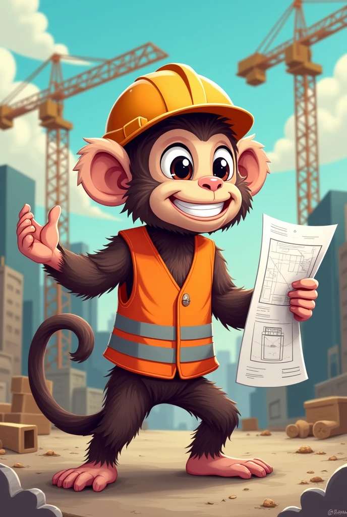 CIVIL ENGINEER CAPUCHIN MONKEY (FOR A COMPANY LOGO) I WANT IT TO BE LIKE THE TIKTOK MONKEYS

