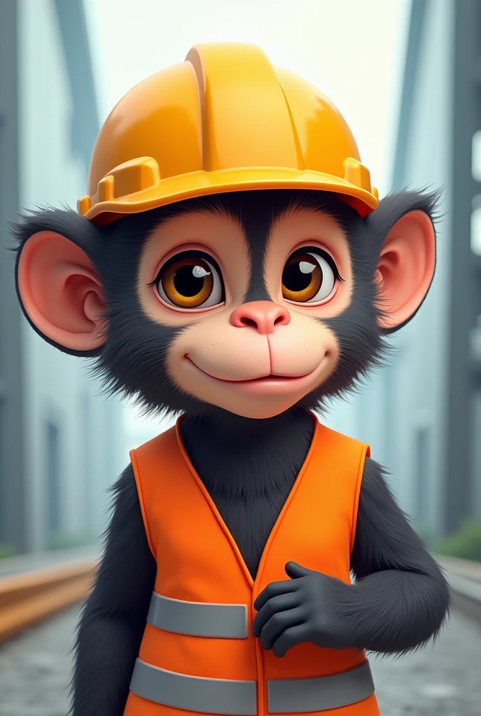 CIVIL ENGINEER CAPUCHIN MONKEY (FOR A COMPANY LOGO) I WANT IT TO BE LIKE THE TIKTOK MONKEYS (women)

