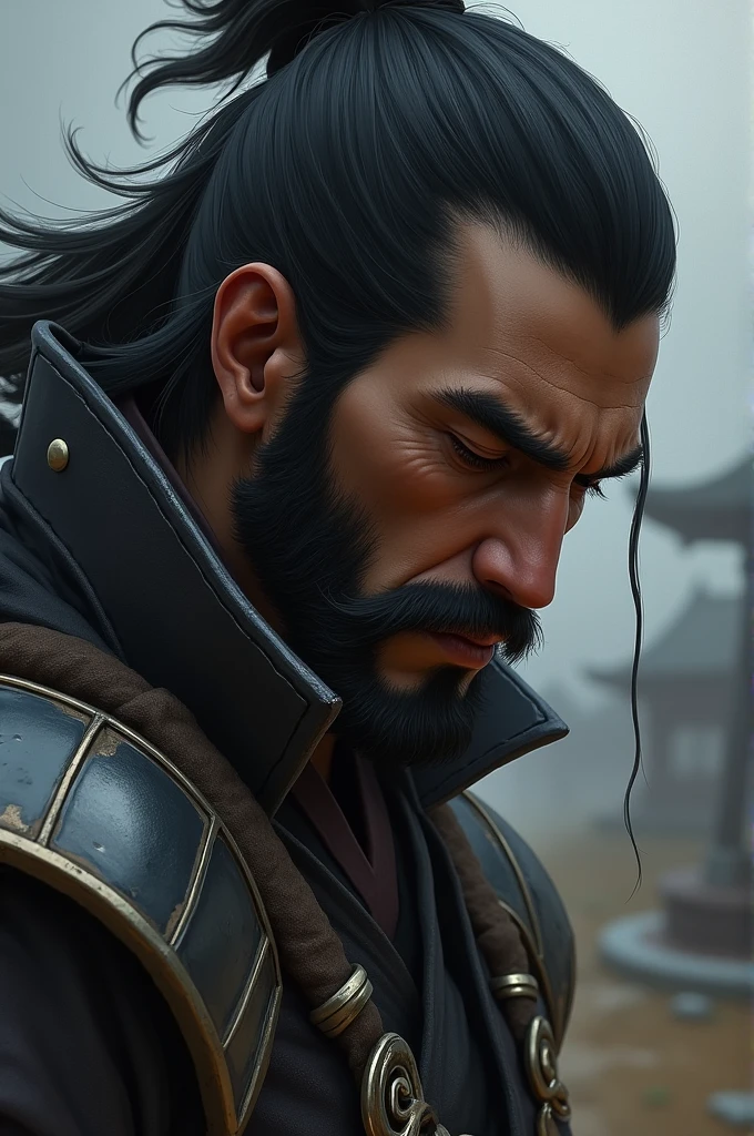 Create for me an image of the sad hanzo character from overwatch 2