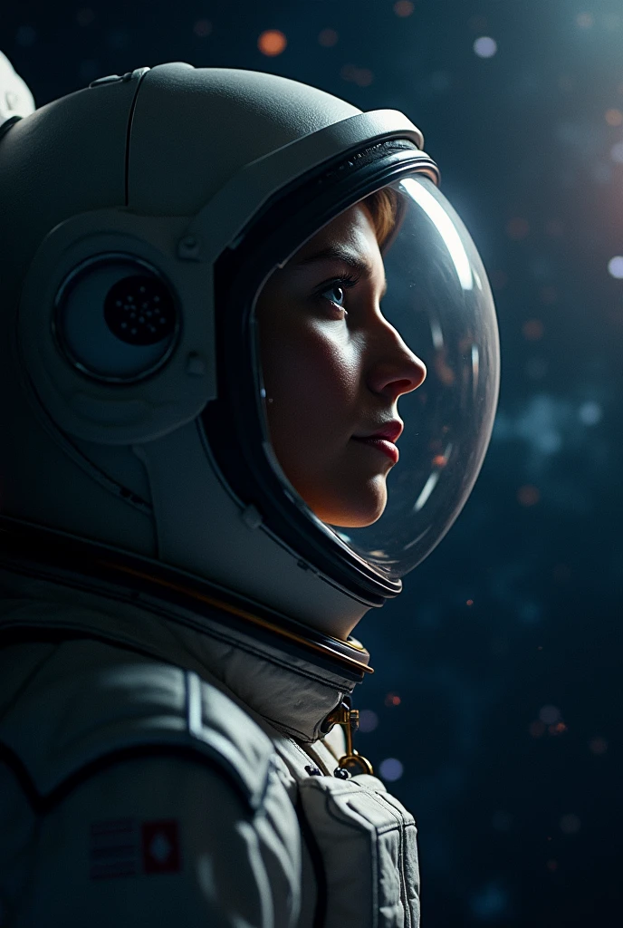 Generate a photo of an astronaut looking at space style profile picture