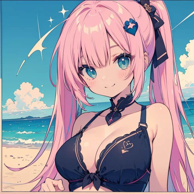 Estilo anime:1.3,figura de corpo inteiro:1.3、mulher adulta:1.3、(((corar:1.3)))、(((Sobrancelhas finas、stare:1.3))),(((EU'estou envergonhado:1.3)))、summer sea and sunset:1.3、suor:1.3,(((clavicle:1.3,、wearing a loose shirt over a swimsuit:1.3)))、(((sorriso:1.2)))、bonitinho、(((cor preta、three short hair)))、loiro
