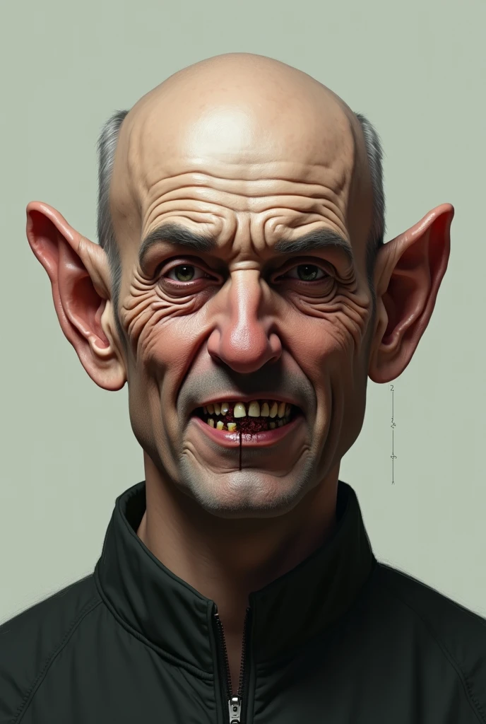 Ugly Pakistani black teeth bald with big ears 