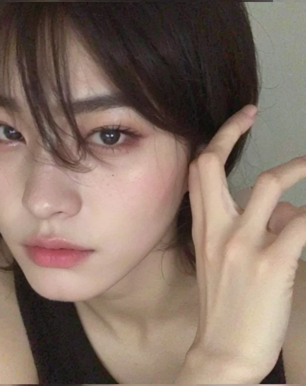 Ulzzang Chico, ulzzang, Korean ulzzang Chico, Chico, Beautiful face, Beautiful eyes, Beautiful, black fur, play beomgyu, beomgyu de txt, play beomgyu, beomgyu 