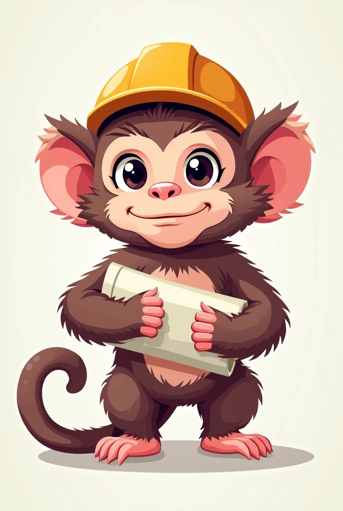 CIVIL ENGINEER CAPUCHIN MONKEY (FOR A COMPANY LOGO) I WANT IT TO BE LIKE THE TIKTOK MONKEYS (women) I WANT IT TO HAVE SOMETHING LIGHTER PINK I WANT IT TO LOOK LIKE A COMPANY LOGO I WANT THE MONKEY TO BE (women)

