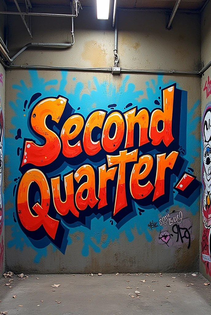 Graffiti that says second quarter 