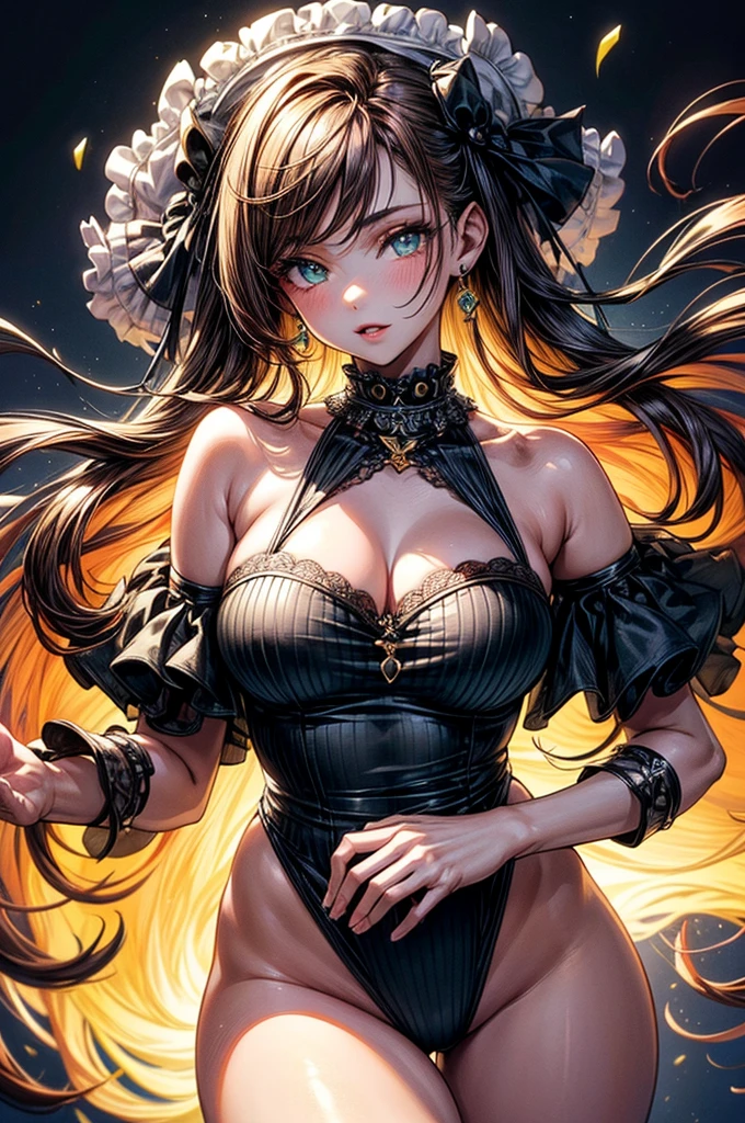 highest quality, ultra high resolution, super detailed, gorgeous, masterpiece, best quality, high resolution finely detailed, extremely beautiful, distinct image, ((identical twins)), two twins, cotton button front ribbed lounge romper, ((best quality)) ((best quality)), ((masterpiece)), (detailed), 4k image, anime style, mole under the eye, beautiful young girl, age girls, fair white skin, oval shaped face, seductive and sharp facial features, astonishing sex appeal, curly hazel-brown hair, slim, curvy body, green eyes, full lips, medium height, large breasts,