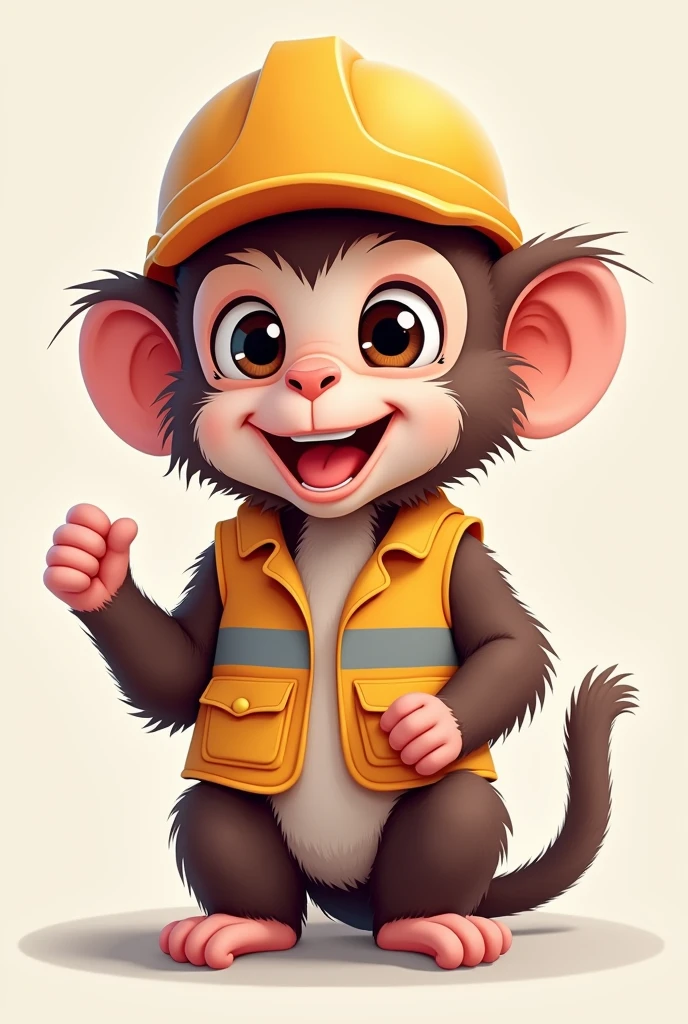 CIVIL ENGINEER CAPUCHIN MONKEY (FOR A COMPANY LOGO) I WANT IT TO BE LIKE THE TIKTOK MONKEYS (women) I WANT IT TO HAVE SOMETHING LIGHTER PINK I WANT IT TO LOOK LIKE A COMPANY LOGO I WANT THE MONKEY TO BE (women), YOU CAN PUT ON ENGINEER CLOTHES
