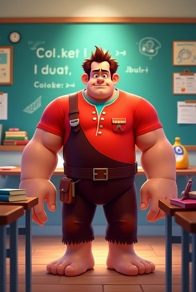 Generate a Wreck-It Ralph themed cover image with an educational background for a school children's course