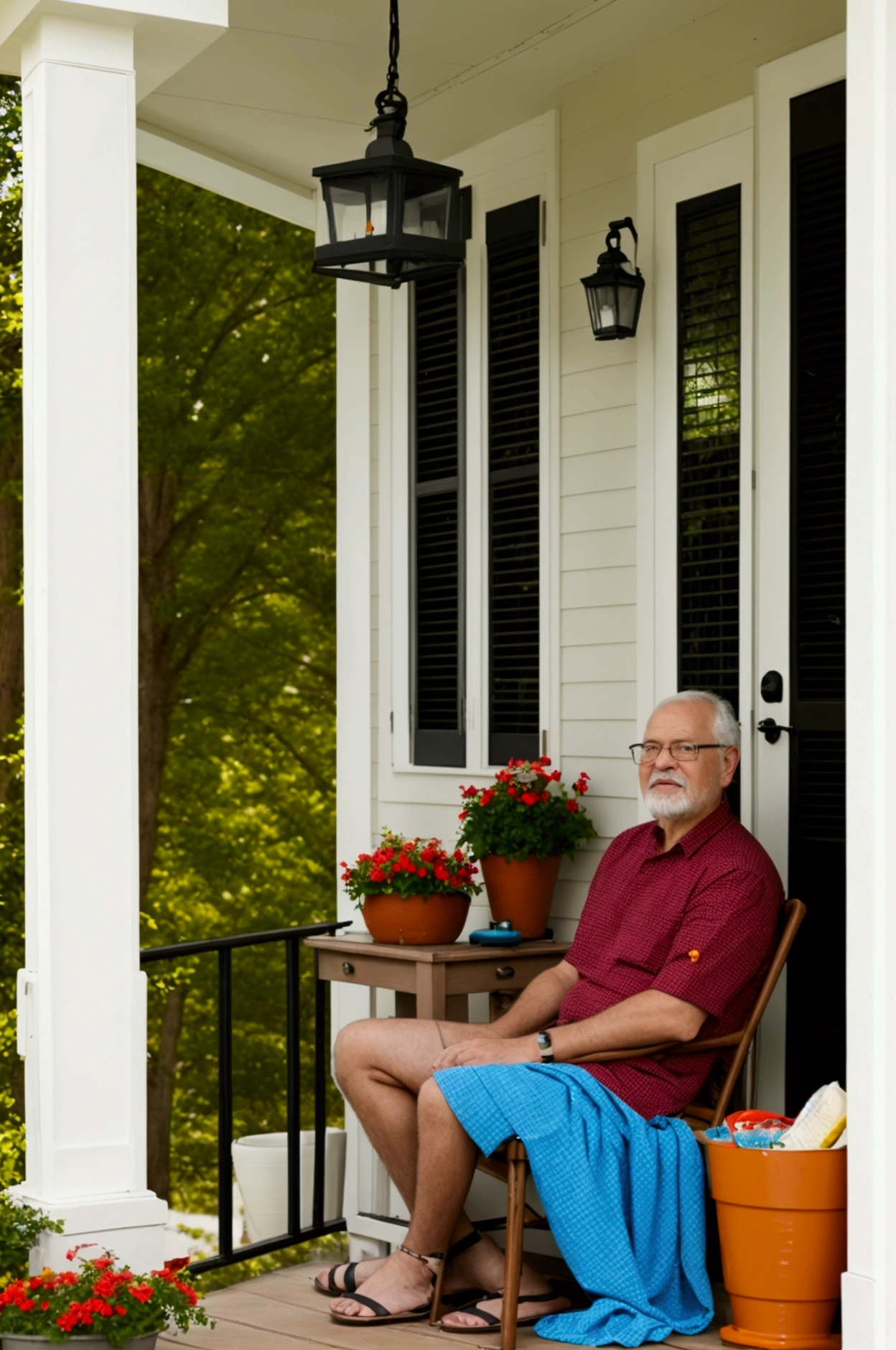 Man sitting on the porch 