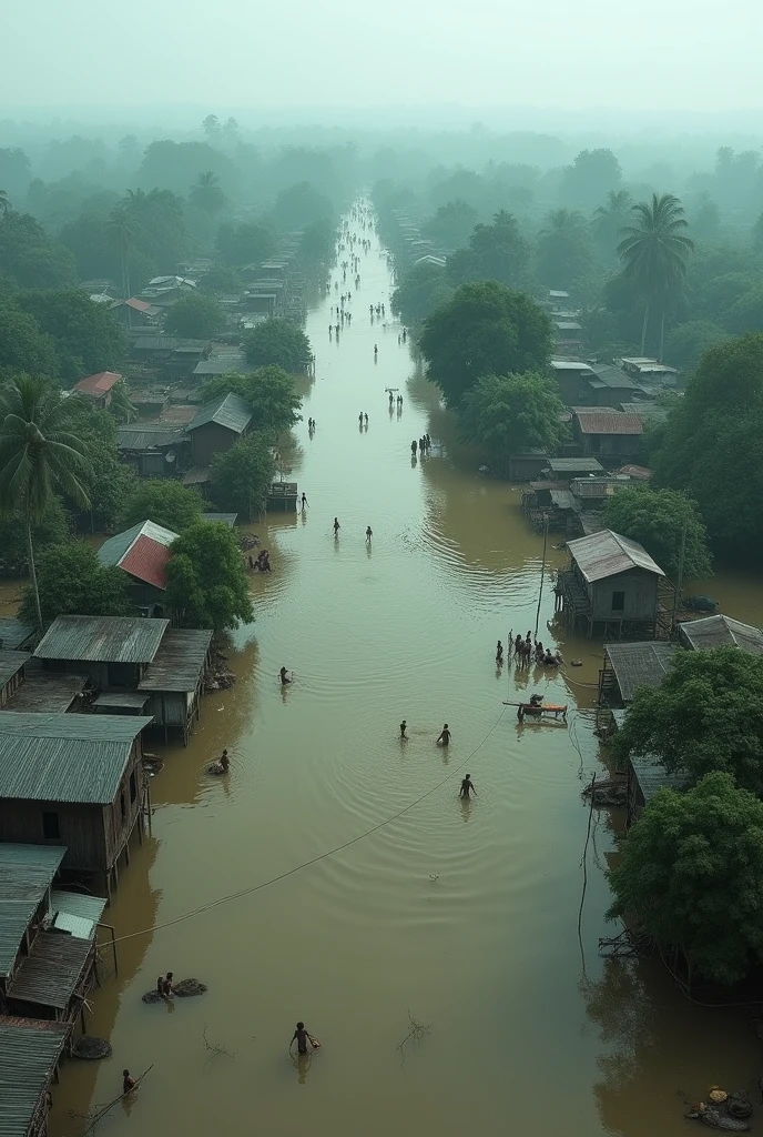 Bangladesh large area flooded