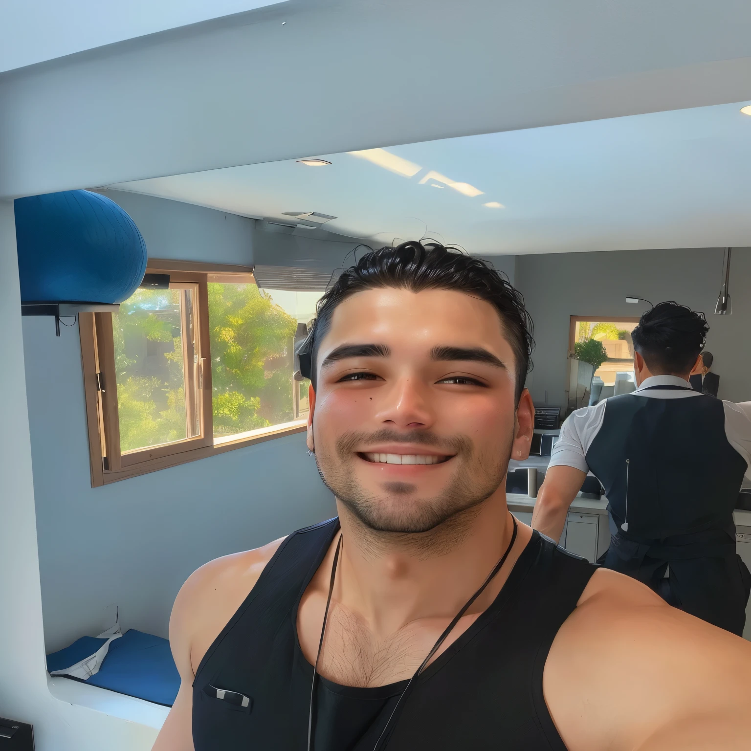 Man in erotic waiter outfit