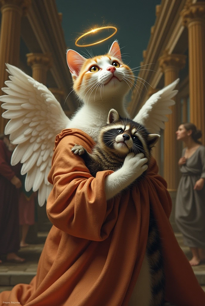 The Angels of the Sistine Chapel But as a cat and a raccoon