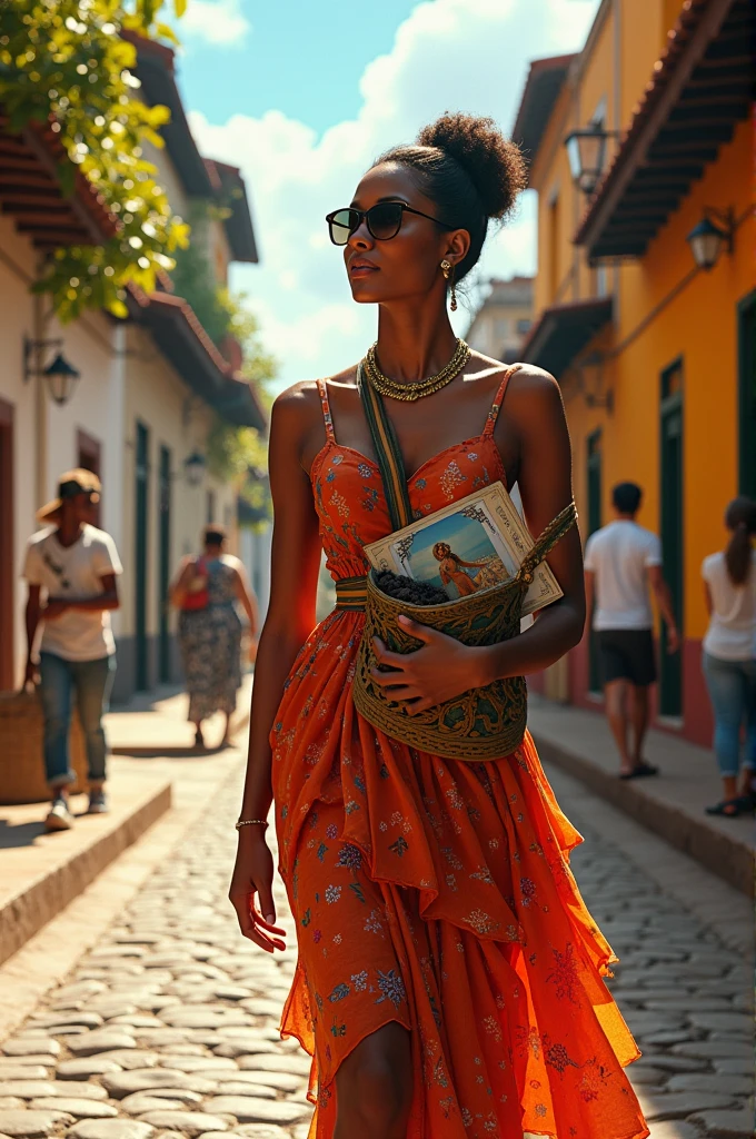 Dominican woman in Montecristis walking various photos