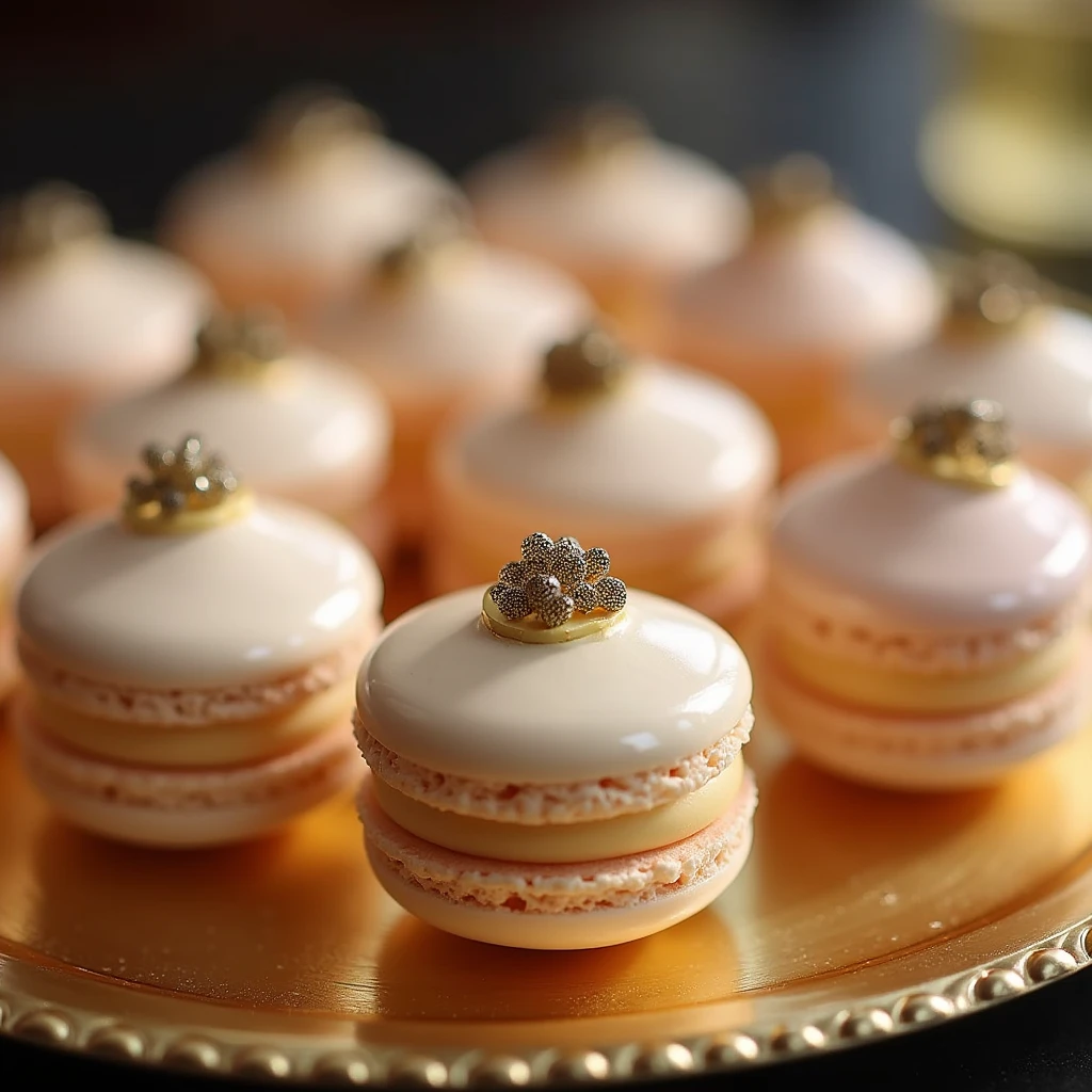 Caviar and Vanilla Macarons: Macarons filled with vanilla cream and small touches of caviar, creating a luxurious and surprising combination