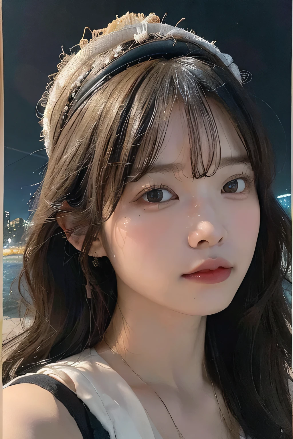 cute & like \(Idol Master\), facial, (8k, RAWphotograph, Highest quality, masterpiece:1.2), Very detailedな, Ultra-high resolution, (Realistic, photo Realistic:1.2), High-definition RAW color photograph, professional photograph, Written boundary depth, Very delicate and beautiful, Very detailed, 8k wallpaper,  Moisturized Skin, art：Balcombe Green, (art：by David Alfaro Siqueiros:1.3),  photograph, A shoulder-height photograph of an intelligent South American kite-surfing energy pattern, background [Chicago|Fossil fuel power plants], At dusk, Neo, Flat lighting, Film Grain, Digital SLR, 800mm lens, behance hd,(big 1.8), 1, Ultra slim body,