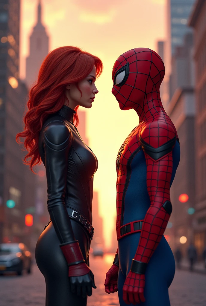 Avengers Black Widow admiring Spider-Man 