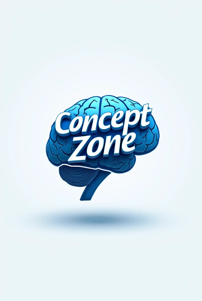 P medical Educational Logo with designing text "Concept Zone" 3d  with brain logo