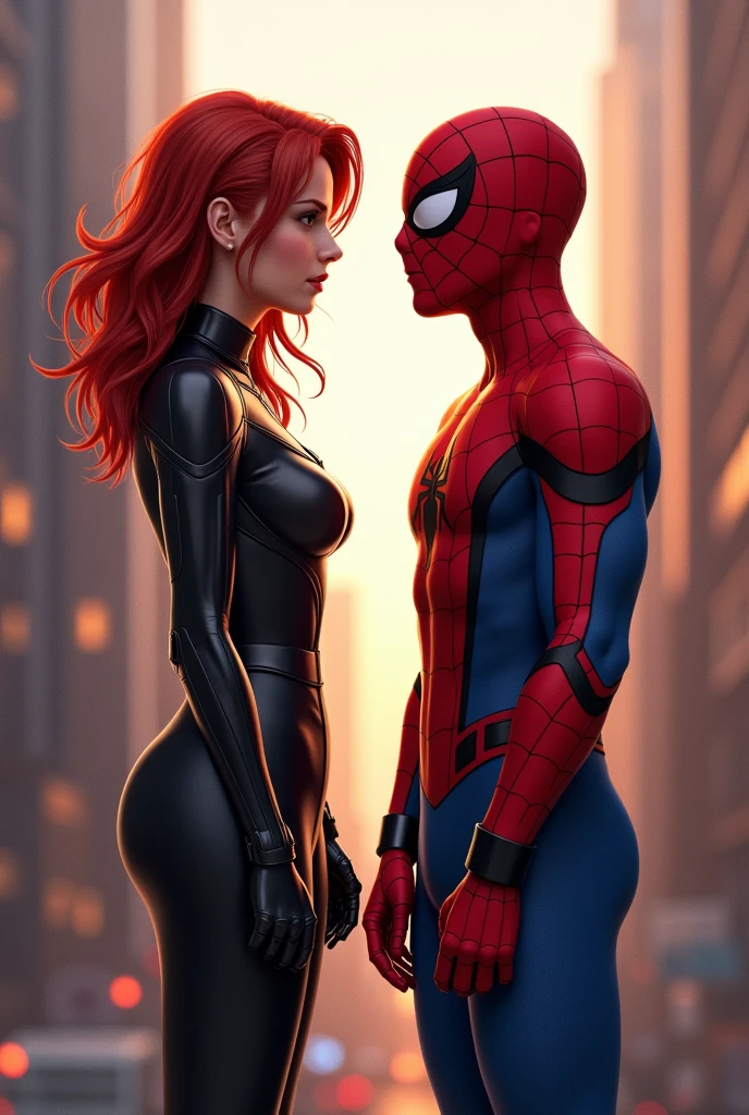 Avengers Black Widow admiring Spider-Man 