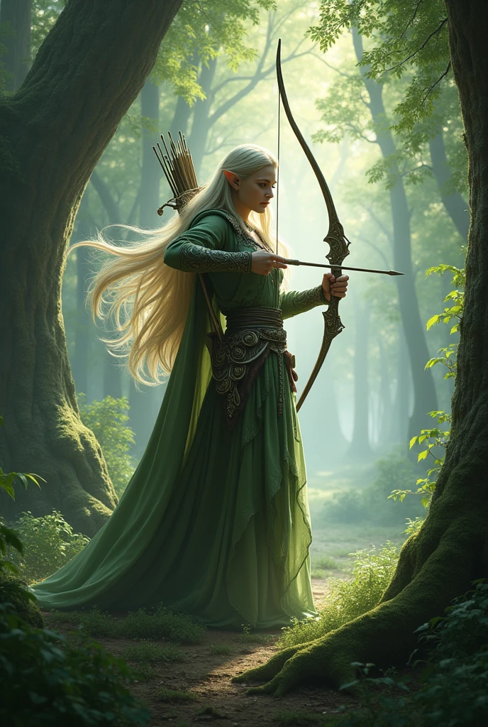 long haired elf man archer