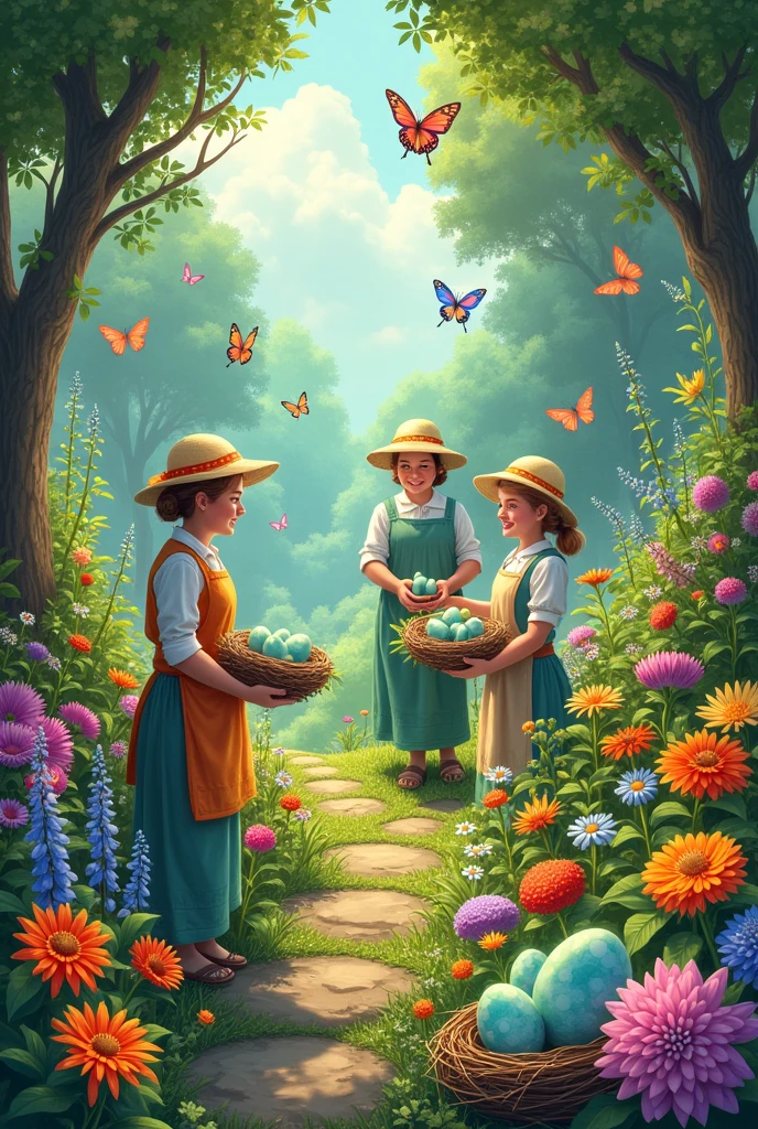 Who buys me a garden with flowers?? Butterflies of many colors. Washerwomen and birds green and blue eggs in the nest?