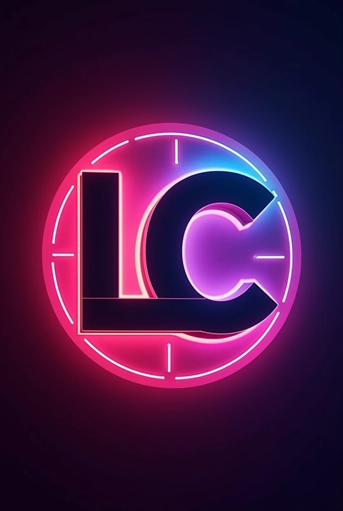 create a logo with the name Lc Arts with a neon background 
