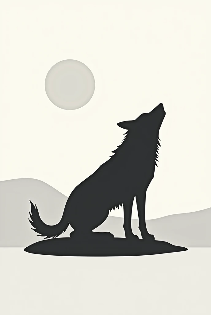 Wolf + changing earth, simplistic design, flat, logo, dying planet, black and white, little to no details