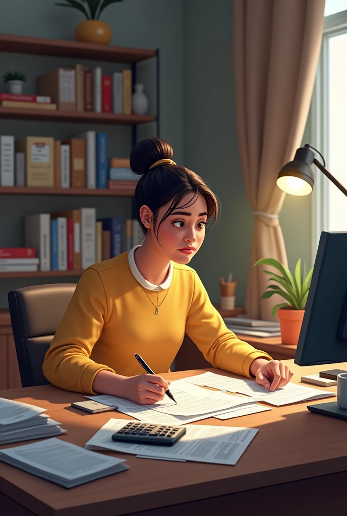 Images of a person managing their finances, making a budget