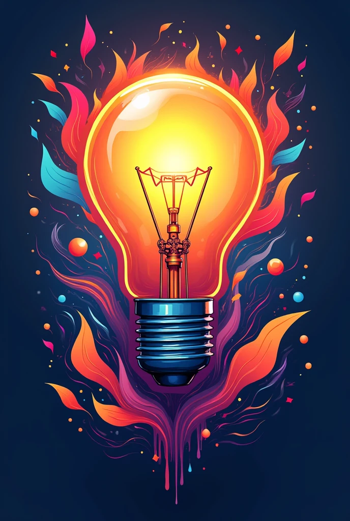 A colorful logo about creativity based on a light bulb
