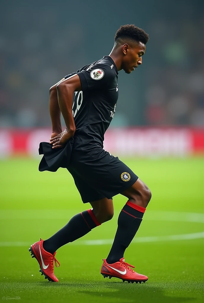 créé un joueur de football qui se retournait en tournant le dos et son nom XP-ABDOU et jeune met le dossard derrière le maillot san mouvement 