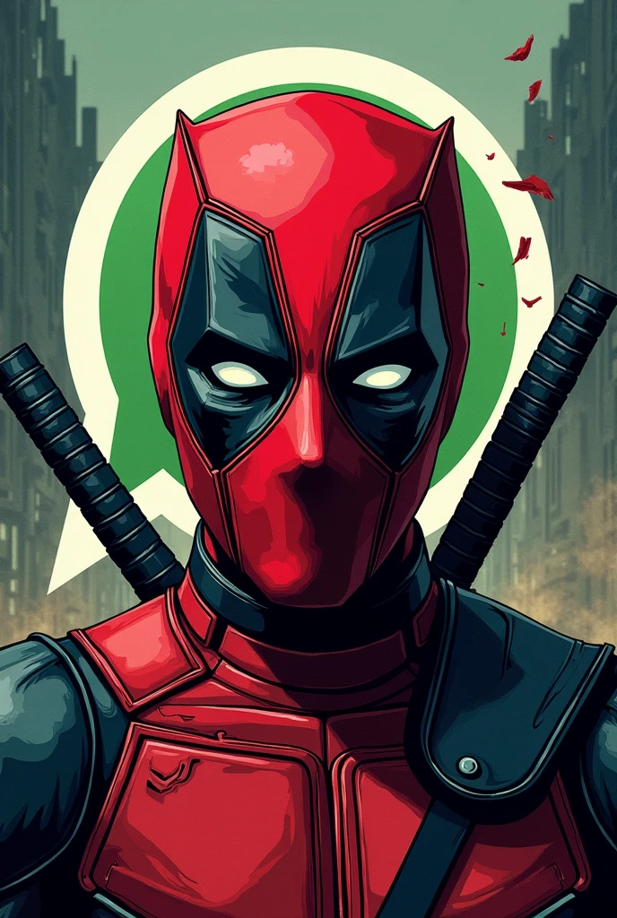 Recreate the WhatsApp logo but make it allude to Deadpool
