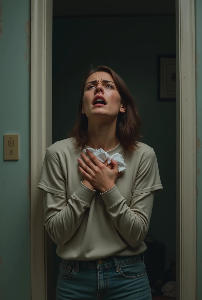 Woman with anxiety attack